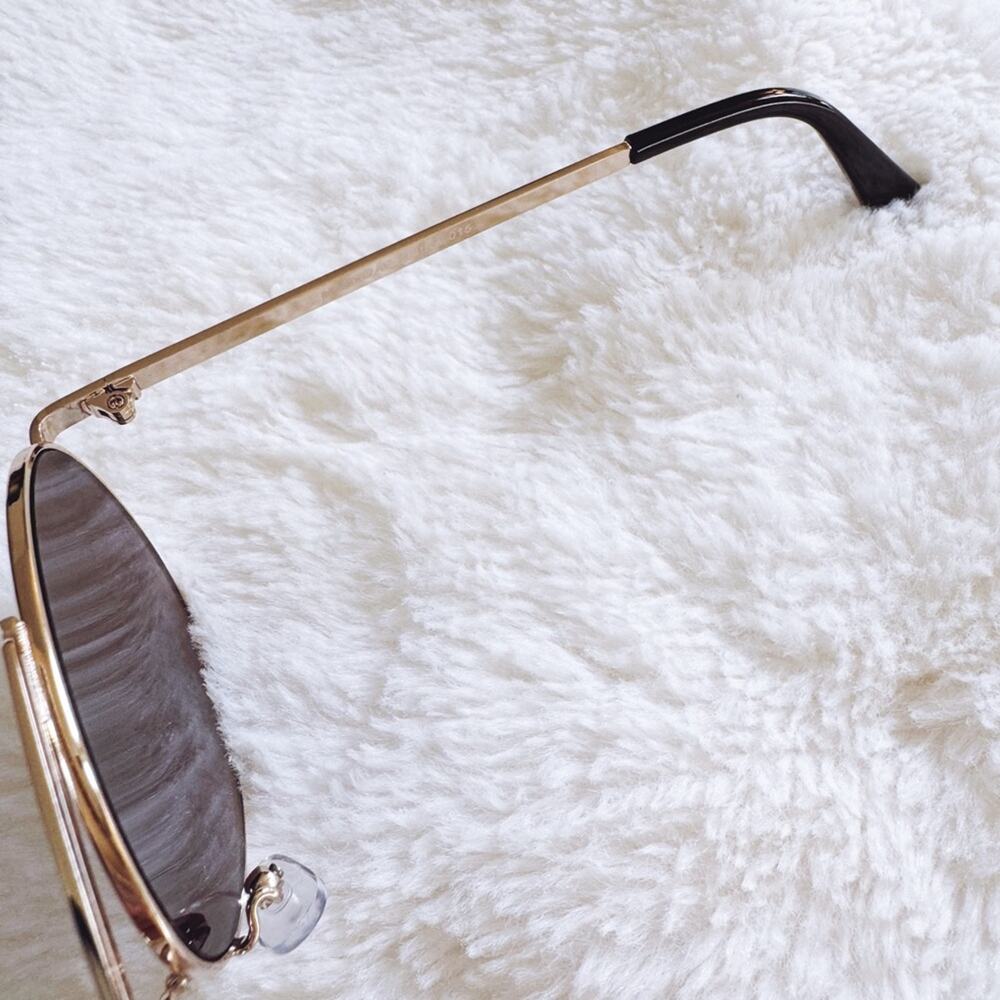 Donna Black W/ Gold Rim Aviator Sunglasses - Picture 5 of 11